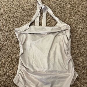 SHEIN White Halter Top with Open back